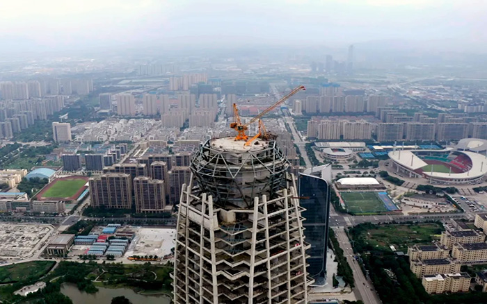 新地标 | cq9电子塔机299米高空俯瞰台州天际线